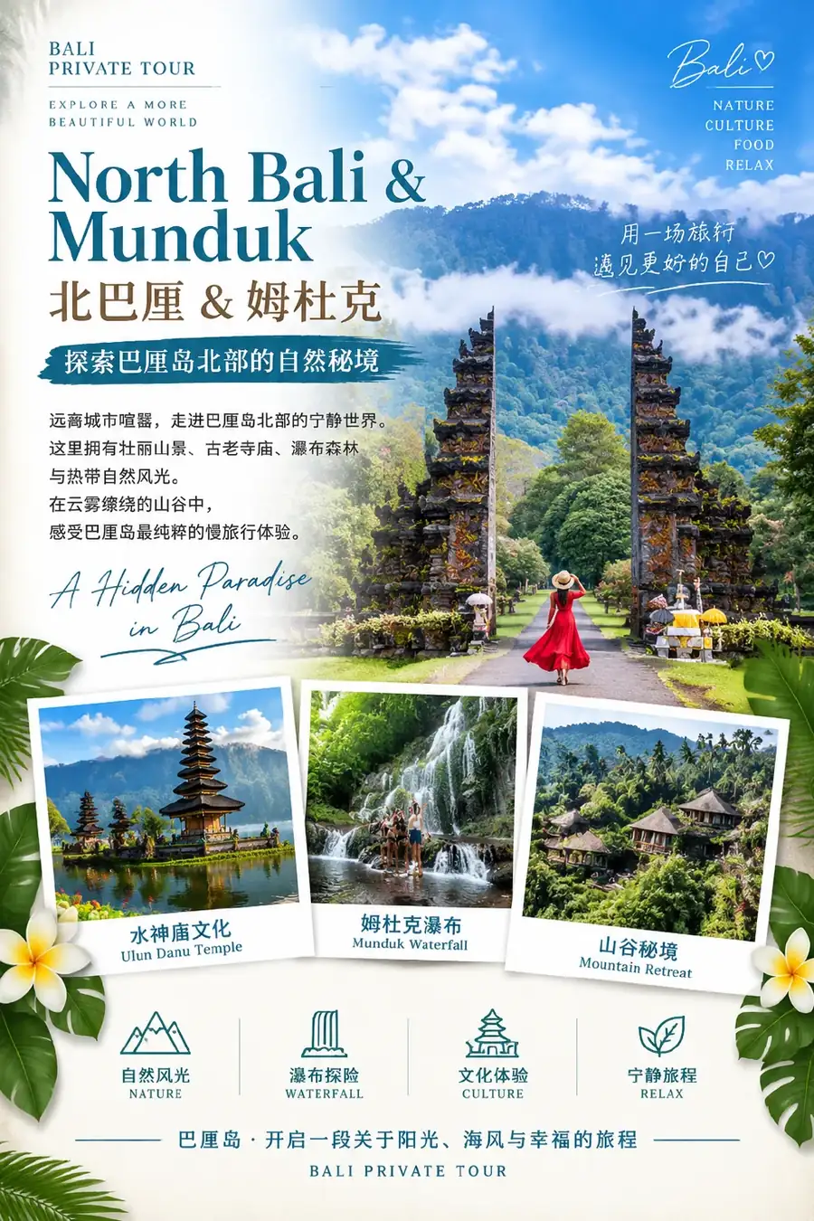 巴厘岛北部 Munduk 姆杜克瀑布与水神庙 — BaliGo 私人定制游