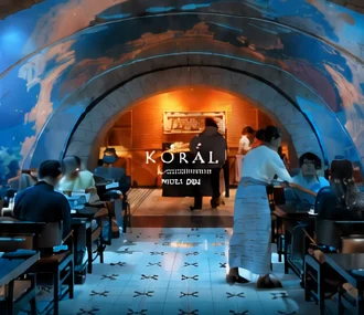 巴厘岛 Koral 海底餐厅 180° 海洋景观用餐环境